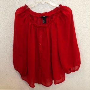 Size US 2 (Euro 32) Red Blouse